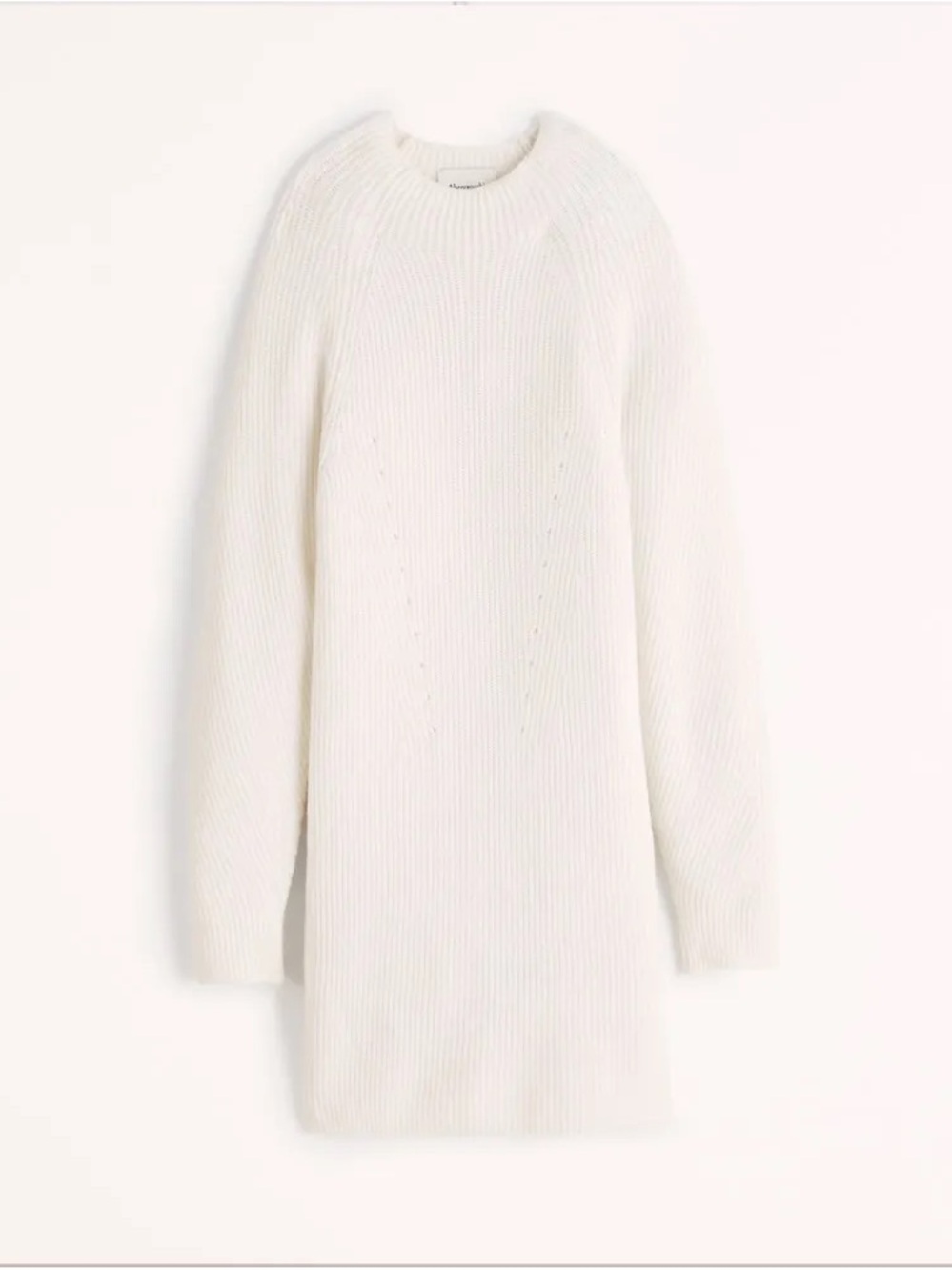 Abercrombie & Fitch Long Sleeve Mockneck Mini Sweater Dress in White